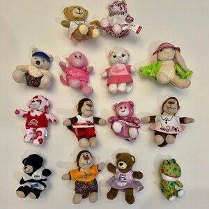 Build-A-Bear McDonalds Happy Meal Toy Lot Of 14 Mini Plush with Clothes